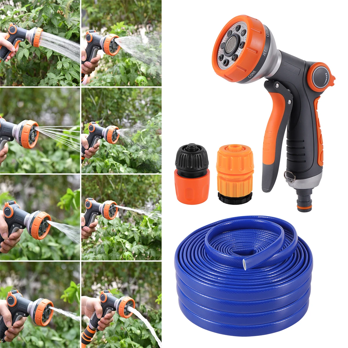 5m 10m 8-Modes Adjustable Water Gun Kit 16mm Nipple Interface Household Multi-Functional High-Pressure Car Wash Spray Gun 1Set
5m 10m 8-Modes Adjustable Water Gun Kit 16mm Nipple Interface Household Multi-Functional High-Pressure Car Wash Spray Gun 1Set