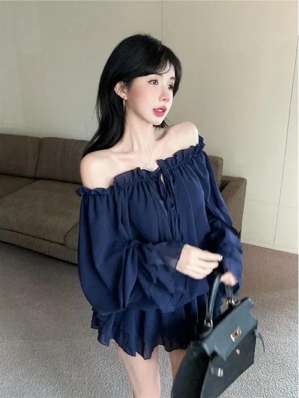 White Chiffon Shirt Women's One-Shoulder Long Sleeve Mesh Top Drawstring Design Slimming Effect Versatile Stylish Summer Fashion
White Chiffon Shirt Women's One-Shoulder Long Sleeve Mesh Top Drawstring Design Slimming Effect Versatile Stylish Summer Fashion