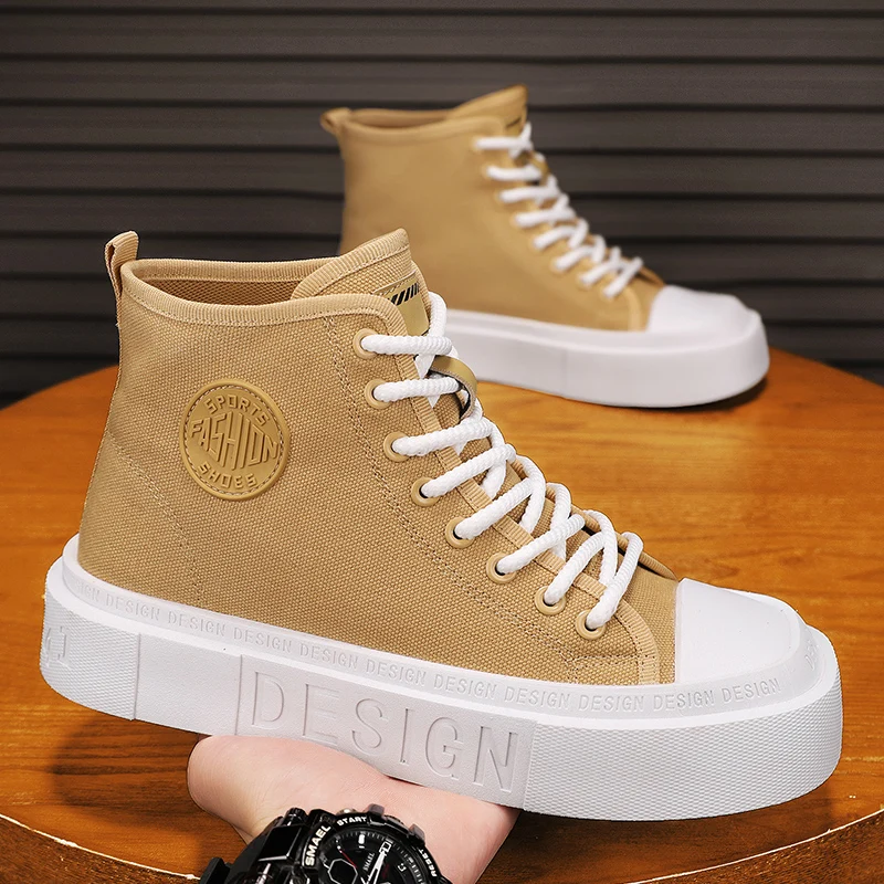 HKDQ High Top Canvas Shoes Men Fashion Design Platform Casual Sneakers Man Street Comfortable Breathable Men's Skateboard Shoes
HKDQ High Top Canvas Shoes Men Fashion Design Platform Casual Sneakers Man Street Comfortable Breathable Men's Skateboard Shoes