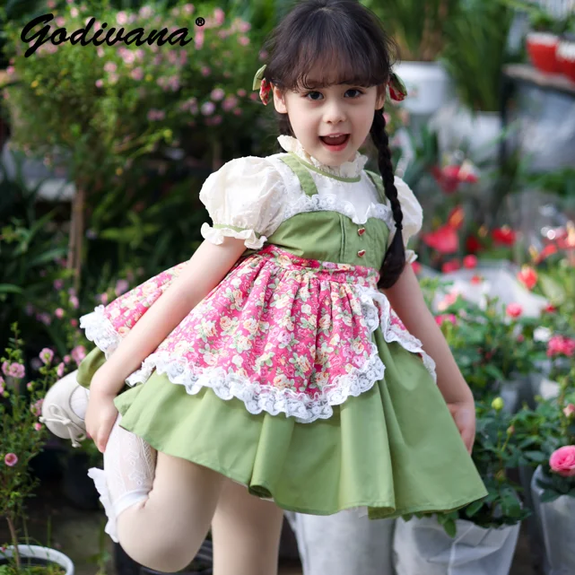 2026 Summer New Baby Girls Fashion Lolita Dress Sweet Childrens Floral High Waist Puff Sleeve Lace Collar Princess Tutu Dresses
2026 Summer New Baby Girls Fashion Lolita Dress Sweet Childrens Floral High Waist Puff Sleeve Lace Collar Princess Tutu Dresses