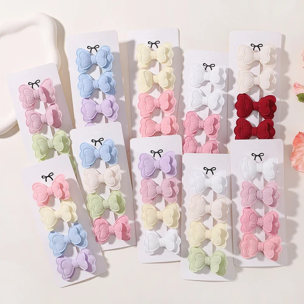4Pcs/set Candy Colored Hair Clip Set for Girls Double Layered Bow Cute Bangs Hair Pin Cotton Safe Kids Baby Hair Accessories
4Pcs/set Candy Colored Hair Clip Set for Girls Double Layered Bow Cute Bangs Hair Pin Cotton Safe Kids Baby Hair Accessories