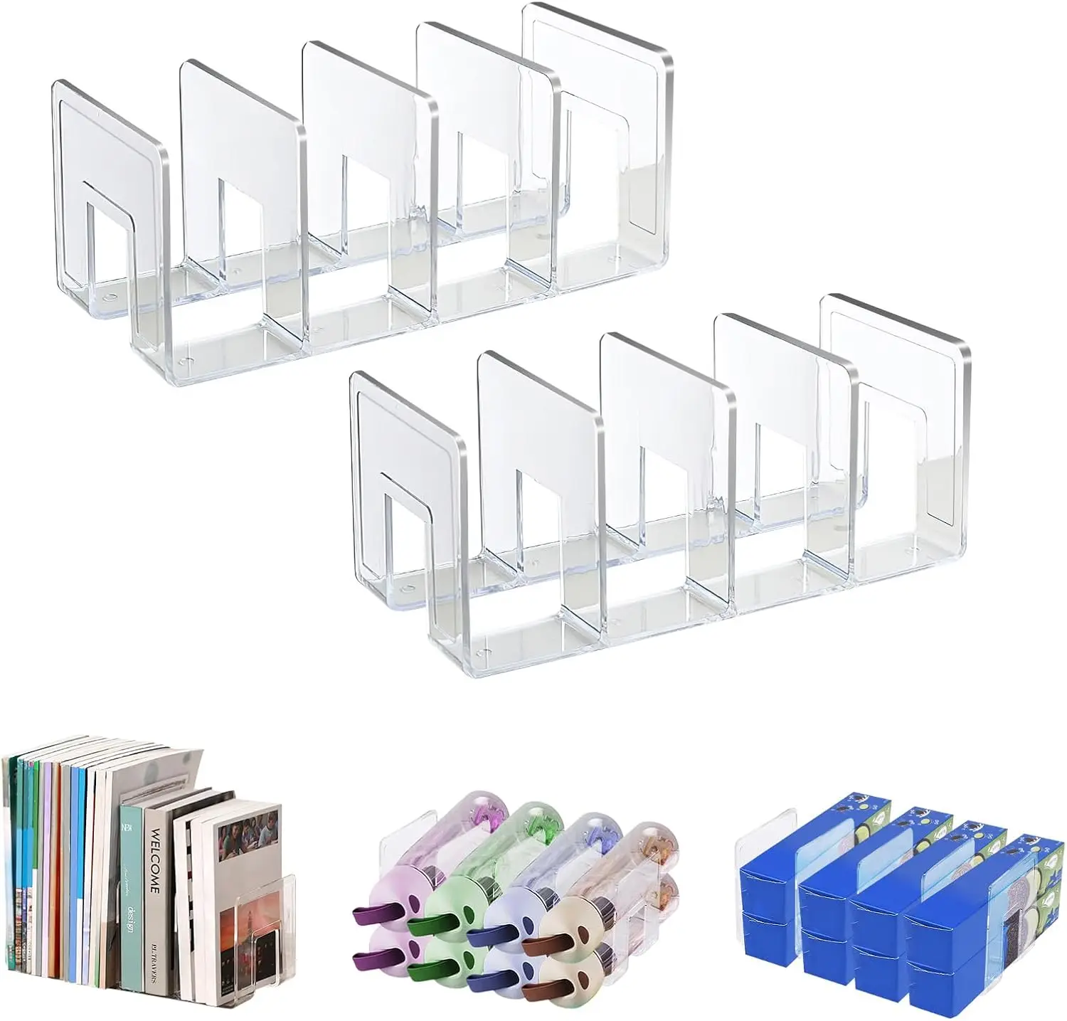 Clear Acrylic File Sorter, Sturdy Desk Organizer Shelf Book Holder, 4 Sections for Letter Size Books, Magazines, Office Home Kitchen Supplies
Clear Acrylic File Sorter, Sturdy Desk Organizer Shelf Book Holder, 4 Sections for Letter Size Books, Magazines, Office Home Kitchen Supplies