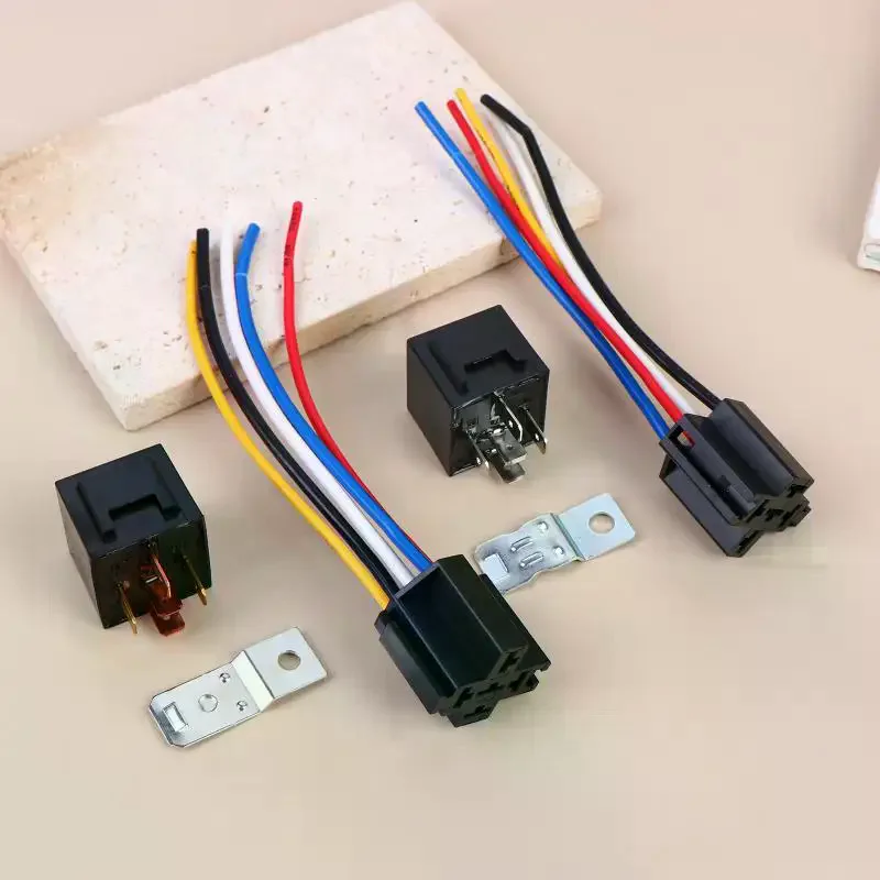 Automotive Relay 12V/24V 5Pin 40A Car Relay With Harness Socket Black Red Copper Terminal Auto Relay Socket SPDT Harness Cable
Automotive Relay 12V/24V 5Pin 40A Car Relay With Harness Socket Black Red Copper Terminal Auto Relay Socket SPDT Harness Cable