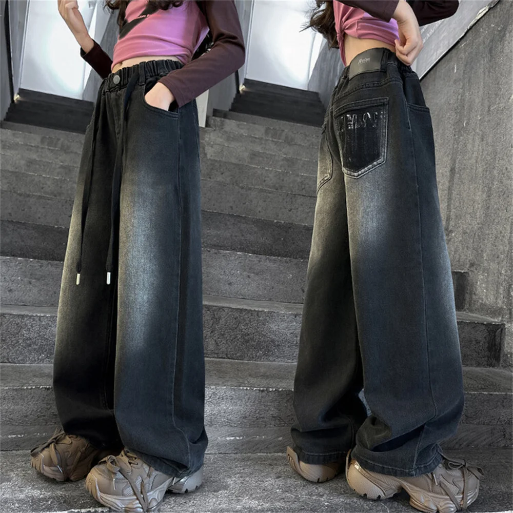 24238 Autumn Pocket Black Jeans Wide Leg Pants Fashion Girls' Jeans Children's Jeans Kid's Casual Pants
24238 Autumn Pocket Black Jeans Wide Leg Pants Fashion Girls' Jeans Children's Jeans Kid's Casual Pants