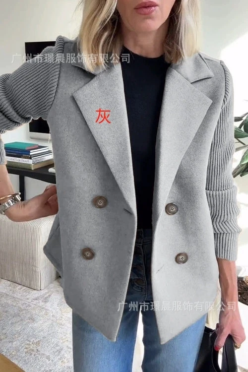 New Cropped Knit Coat, Women‘s Double Breasted Tweed Blazer, Long Sleeve Casual Jacket, 2025 Spring Autumn Trendy Outerwear
New Cropped Knit Coat, Women‘s Double Breasted Tweed Blazer, Long Sleeve Casual Jacket, 2025 Spring Autumn Trendy Outerwear