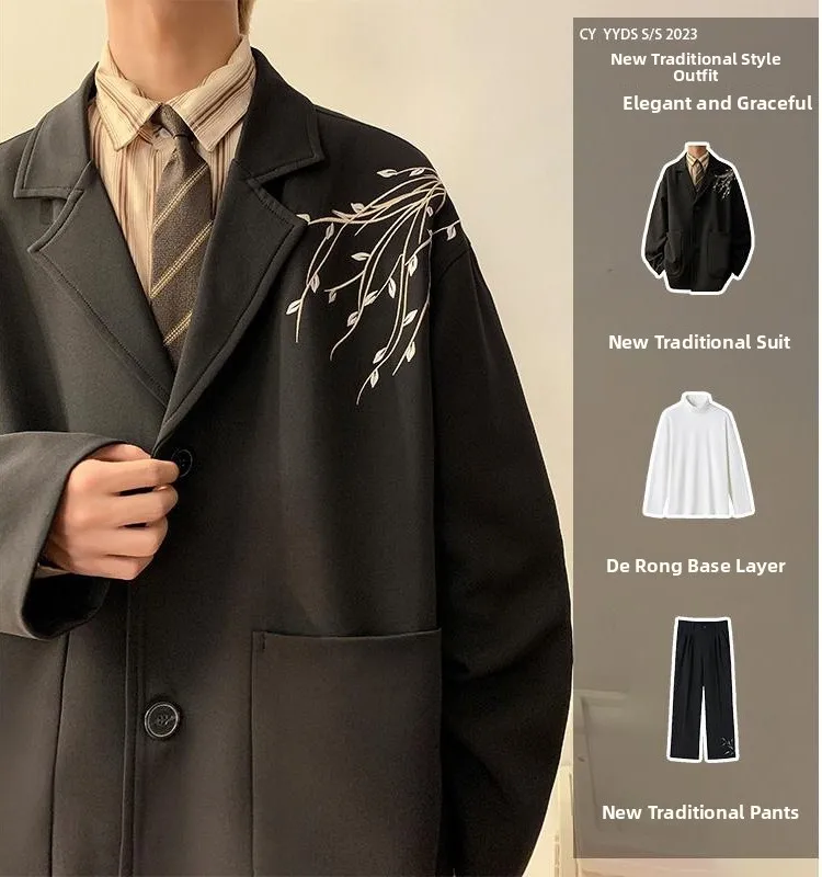 Новый китайский мужской костюмный комплект для ранней осени с вышивкой орхидеи, премиум-класса, легкий, элегантный, в стиле Матури
Новый китайский мужской костюмный комплект для ранней осени с вышивкой орхидеи, премиум-класса, легкий, элегантный, в стиле Матури