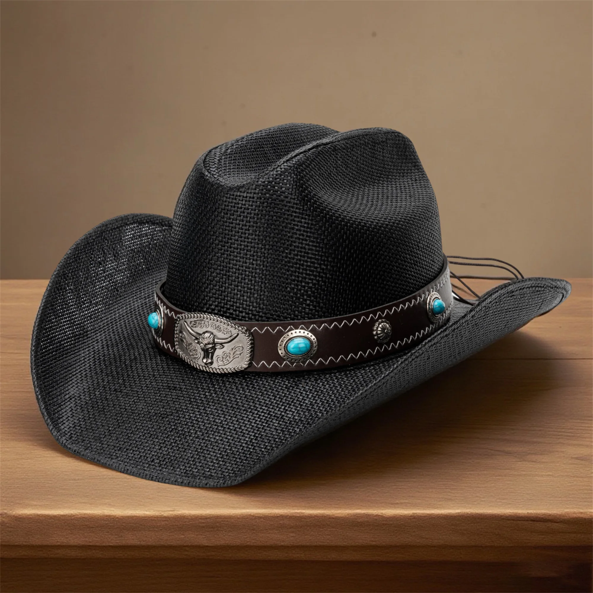 Vintage Style Denim Cowboy Hat with Bull Head Buckle and Wide Brim for Men and Women - Breathable Western Cap Perfect for All
Vintage Style Denim Cowboy Hat with Bull Head Buckle and Wide Brim for Men and Women - Breathable Western Cap Perfect for All