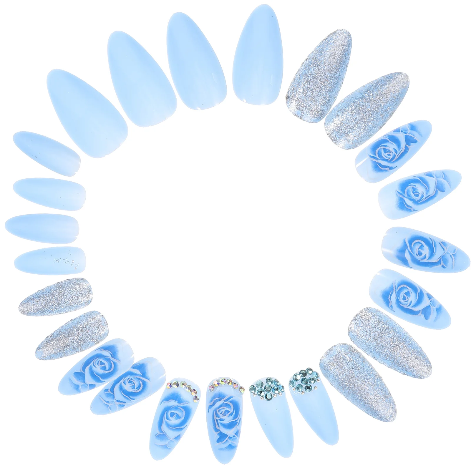 24 pcs Rose Design Press On Artificial Women Fake False For Daily Party Manicure Supplies Nail Blue Rose Pattern Fake
24 pcs Rose Design Press On Artificial Women Fake False For Daily Party Manicure Supplies Nail Blue Rose Pattern Fake