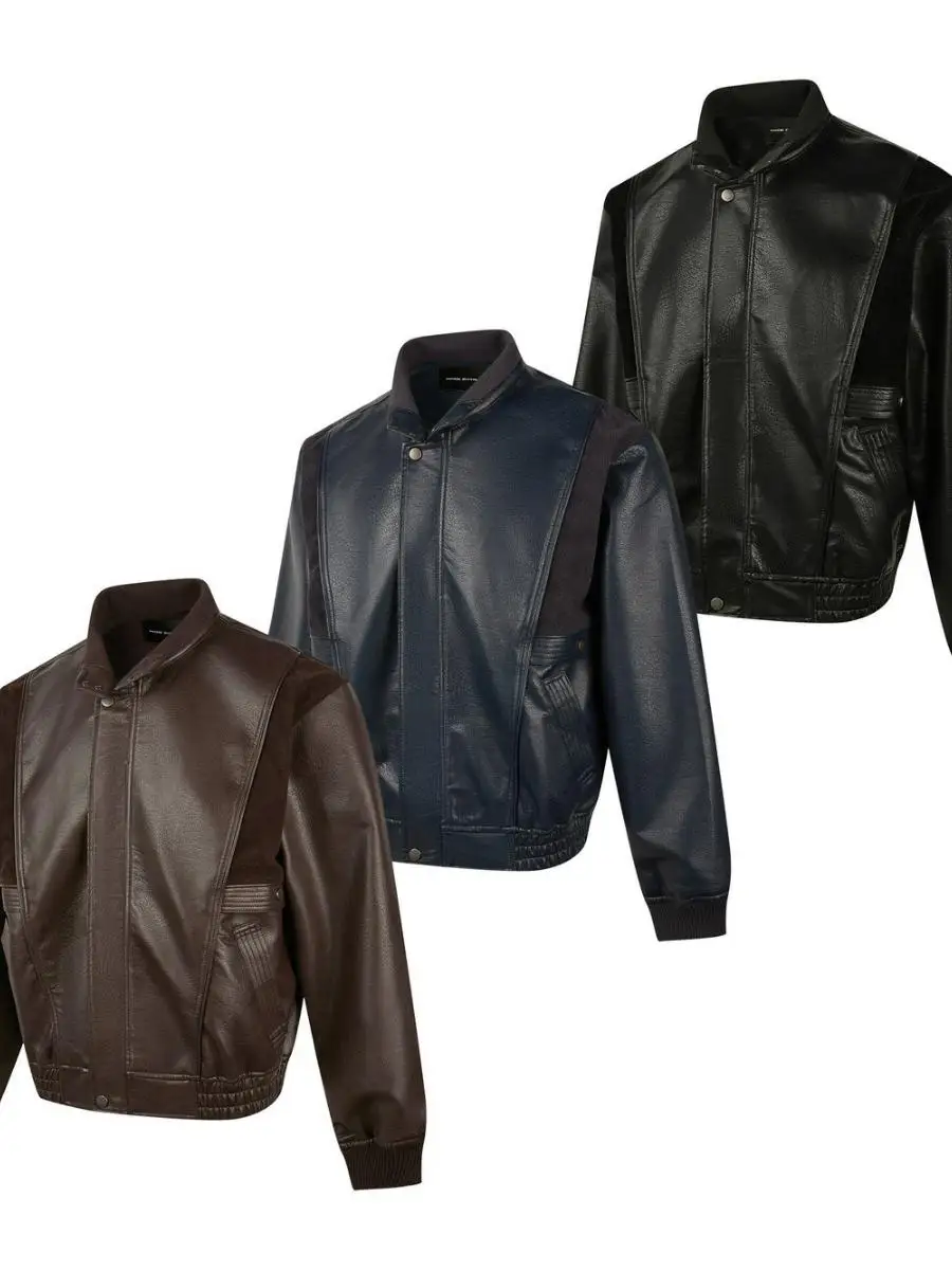 Retro Stand Collar Deconstructed Patchwork Design Loose Boxy ort Wide American Motorcycle Jaet Outerwear for Teen Boys
Retro Stand Collar Deconstructed Patchwork Design Loose Boxy ort Wide American Motorcycle Jaet Outerwear for Teen Boys