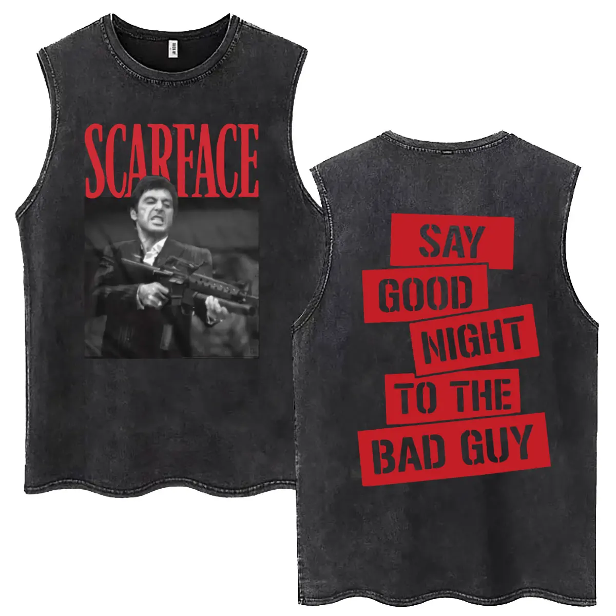 Classic Gangsters Movie Scarface Tony Montana Vintage Washed Tank Tops Al Pacino Sleeveless T-shirts Men Retro Oversized T Shirt
Classic Gangsters Movie Scarface Tony Montana Vintage Washed Tank Tops Al Pacino Sleeveless T-shirts Men Retro Oversized T Shirt