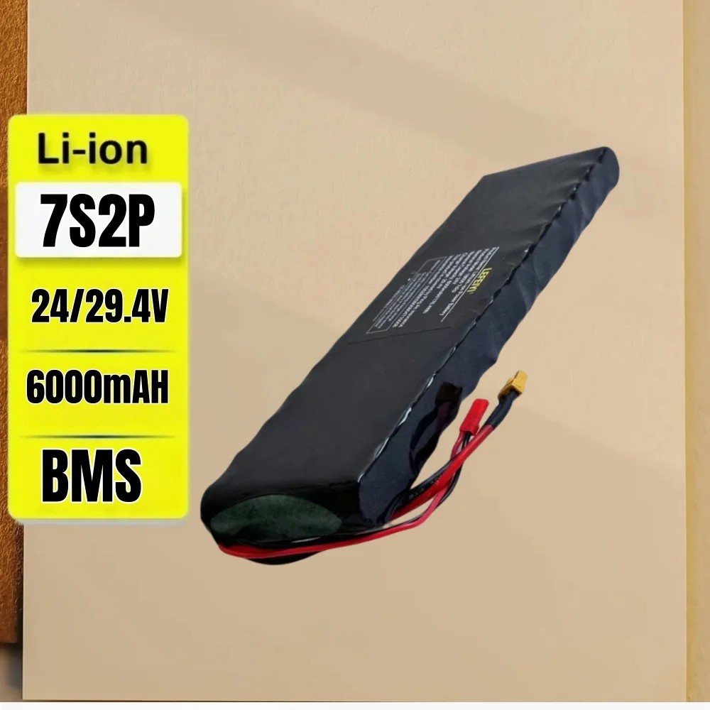 6000mAh 18650 7S2P lithium-ion battery 25.2V, suitable for replacing 29.4V electric skateboard battery
6000mAh 18650 7S2P lithium-ion battery 25.2V, suitable for replacing 29.4V electric skateboard battery
