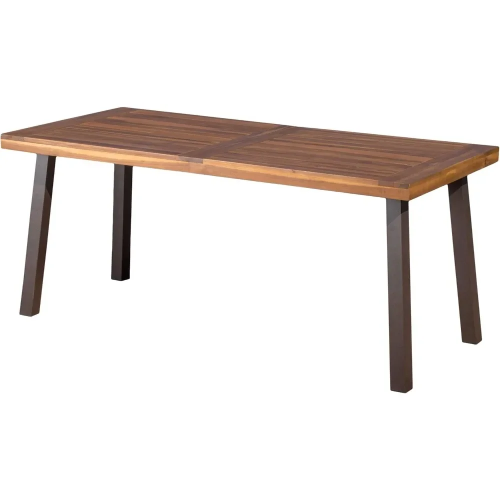 Della Acacia Wood Dining Table, Natural Stained with Rustic Metal, 32.25 in x 69 in x 29.5 in
Della Acacia Wood Dining Table, Natural Stained with Rustic Metal, 32.25 in x 69 in x 29.5 in