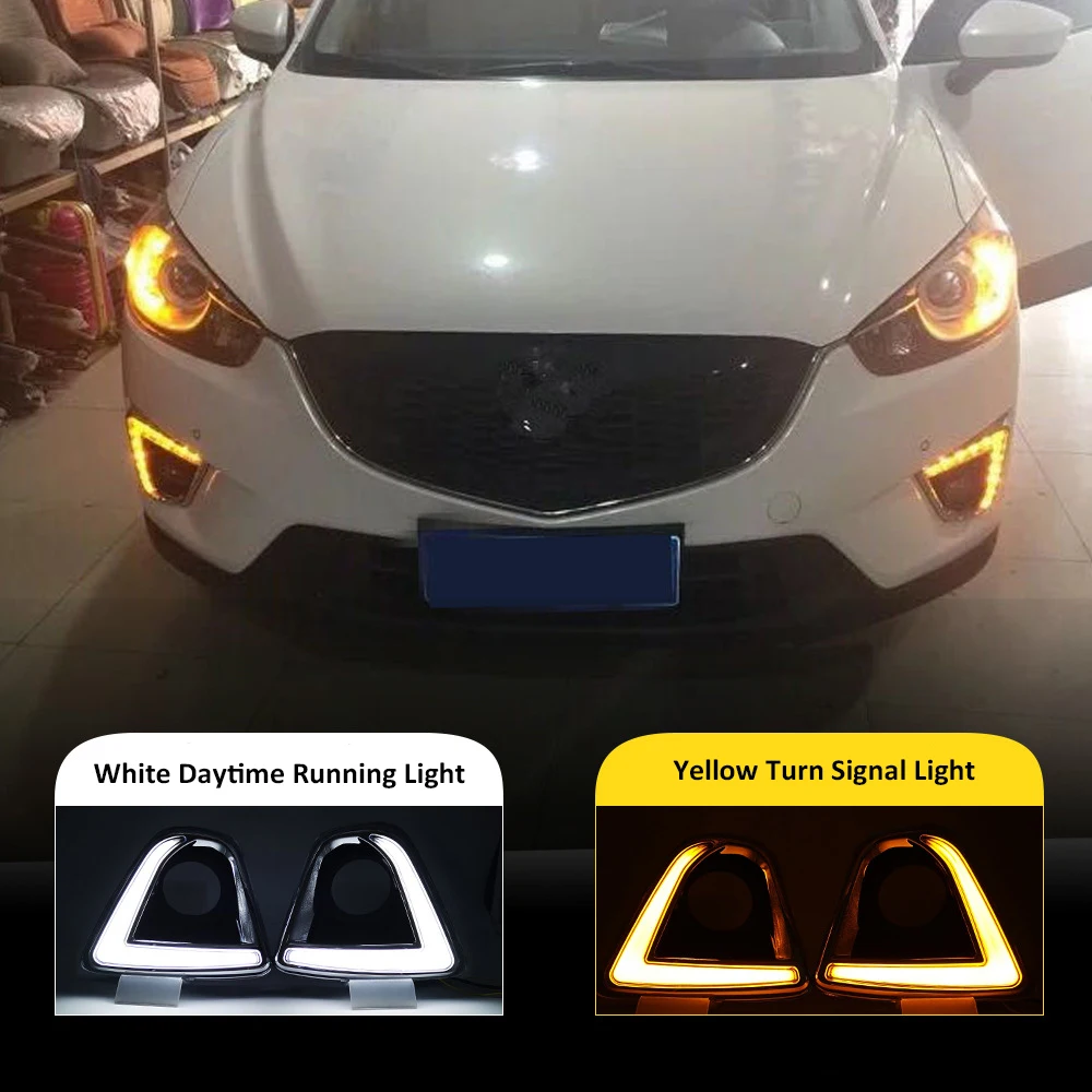 DRL For Mazda CX-5 CX5 2013 2014 2015 LED Daytime Running Lights Fog lamp LED Driving Lights White DRL Amber Turn Signal Lamp
DRL For Mazda CX-5 CX5 2013 2014 2015 LED Daytime Running Lights Fog lamp LED Driving Lights White DRL Amber Turn Signal Lamp