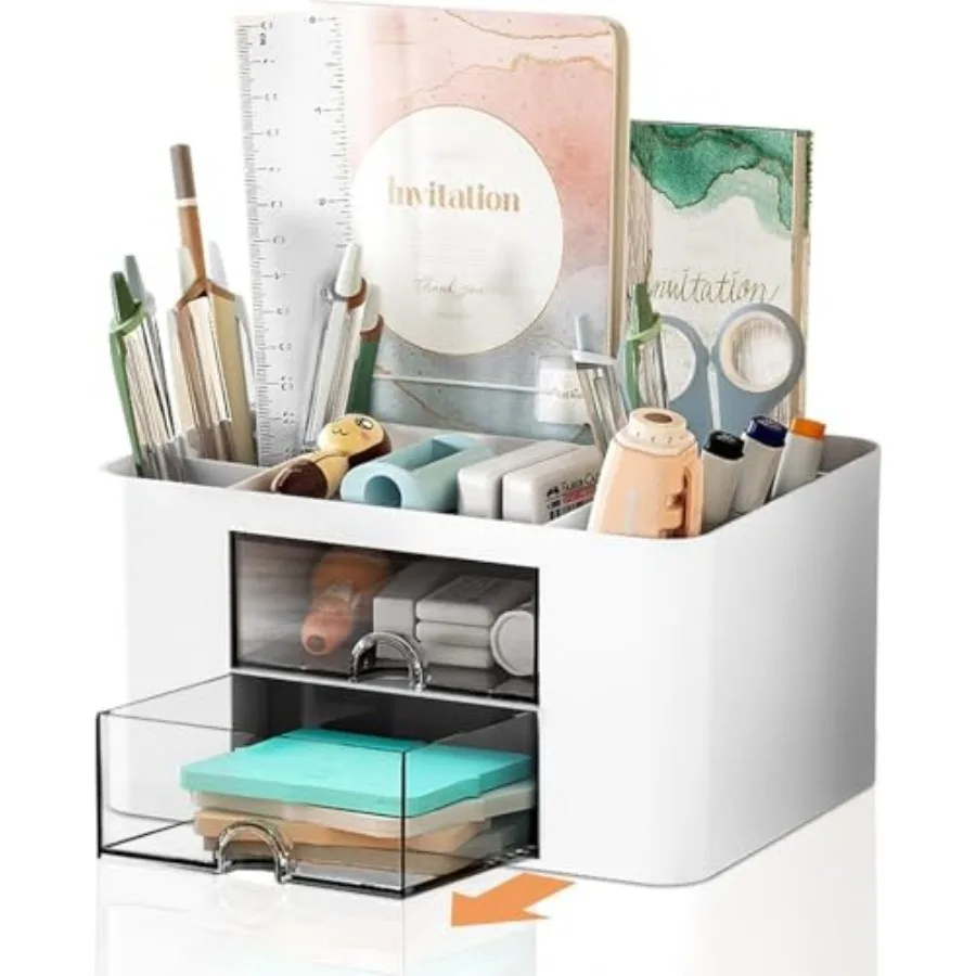 Statiory Organiser 7-Grid Desk Organizer with Drawer Multunctiol Plastic Table Organizer and Pen Holder for School Office and H
Statiory Organiser 7-Grid Desk Organizer with Drawer Multunctiol Plastic Table Organizer and Pen Holder for School Office and H