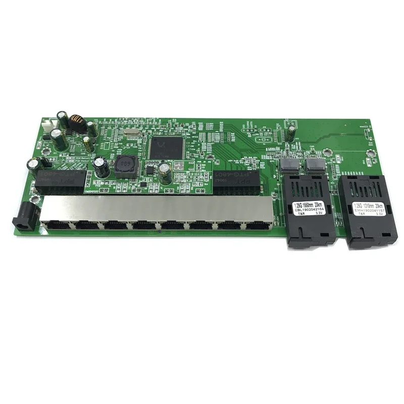 Обратный коммутатор PoE 10/100/1000M Gigabit Ethernet, оптоволоконный одномодовый 8 RJ45 и 2 оптоволокна SC, материнская плата 1,25G 20 км
Обратный коммутатор PoE 10/100/1000M Gigabit Ethernet, оптоволоконный одномодовый 8 RJ45 и 2 оптоволокна SC, материнская плата 1,25G 20 км
