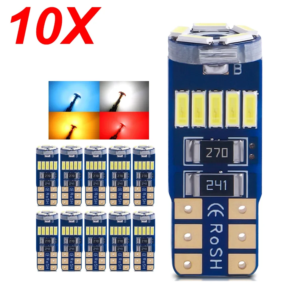 10PCS T10 W5W Canbus Bulbs 194 LED 4014 SMD 15 LED Bulbs White Error Free Car Auto Wedge Interior Light Dome Map Trunk Lamp 12V
10PCS T10 W5W Canbus Bulbs 194 LED 4014 SMD 15 LED Bulbs White Error Free Car Auto Wedge Interior Light Dome Map Trunk Lamp 12V