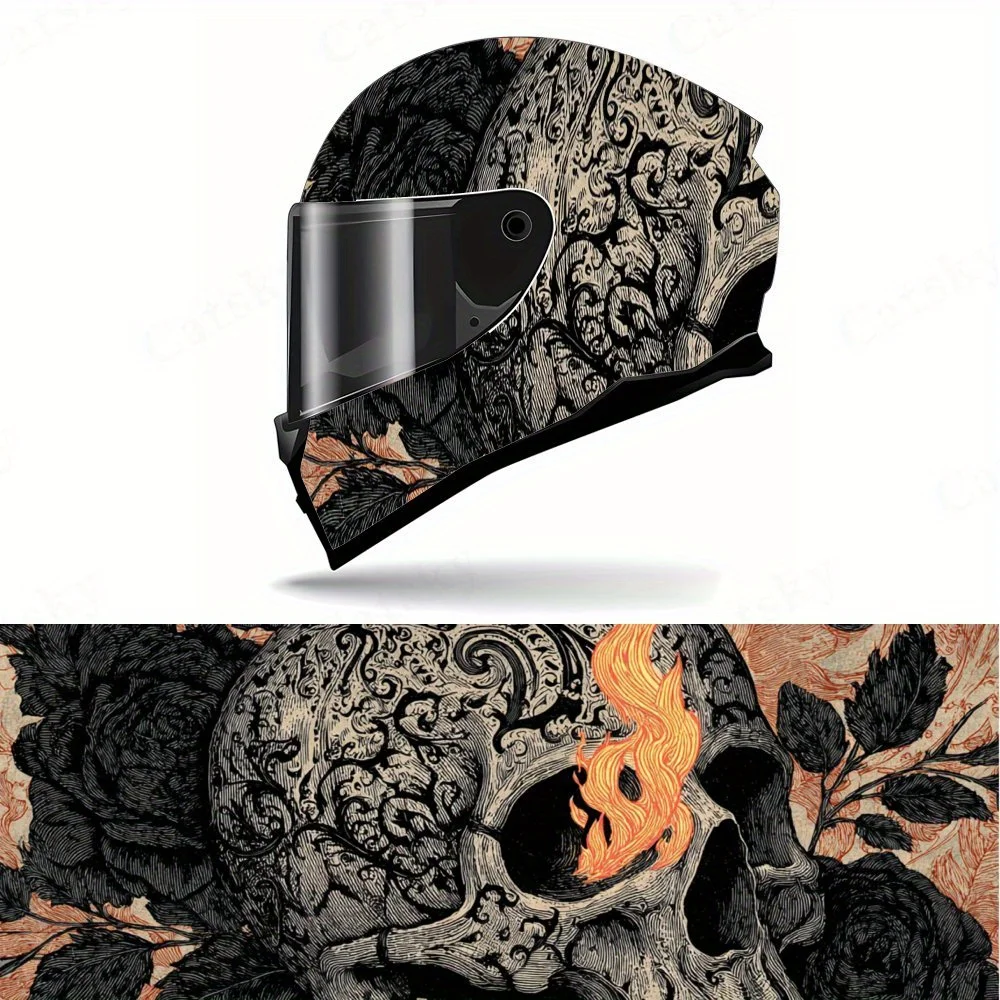 Eye - Catching Flame Skull Motorcycle Helmet Decal, Self-adhesive Waterproof Helmet Vinyl Wraps Sticker, Cool & Unique DIY Graff
Eye - Catching Flame Skull Motorcycle Helmet Decal, Self-adhesive Waterproof Helmet Vinyl Wraps Sticker, Cool & Unique DIY Graff