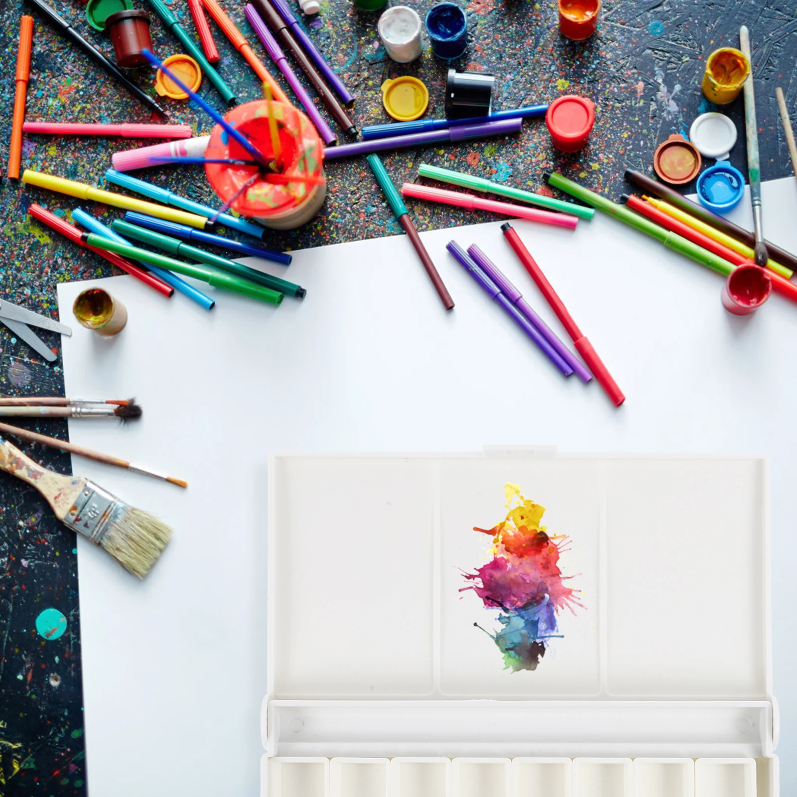 Watercolor Sub-Packing Pans Plastic Storage Box For Artists Durable Color Mixing Palette Art Paint Case Organizer
Watercolor Sub-Packing Pans Plastic Storage Box For Artists Durable Color Mixing Palette Art Paint Case Organizer