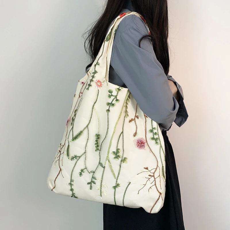 Large Capacity Women Canvas Bag Girls Daily Shopping Handbag Casual Embroidery Underarm Shoulder Bag Travel Storage Tote Bags
Large Capacity Women Canvas Bag Girls Daily Shopping Handbag Casual Embroidery Underarm Shoulder Bag Travel Storage Tote Bags
