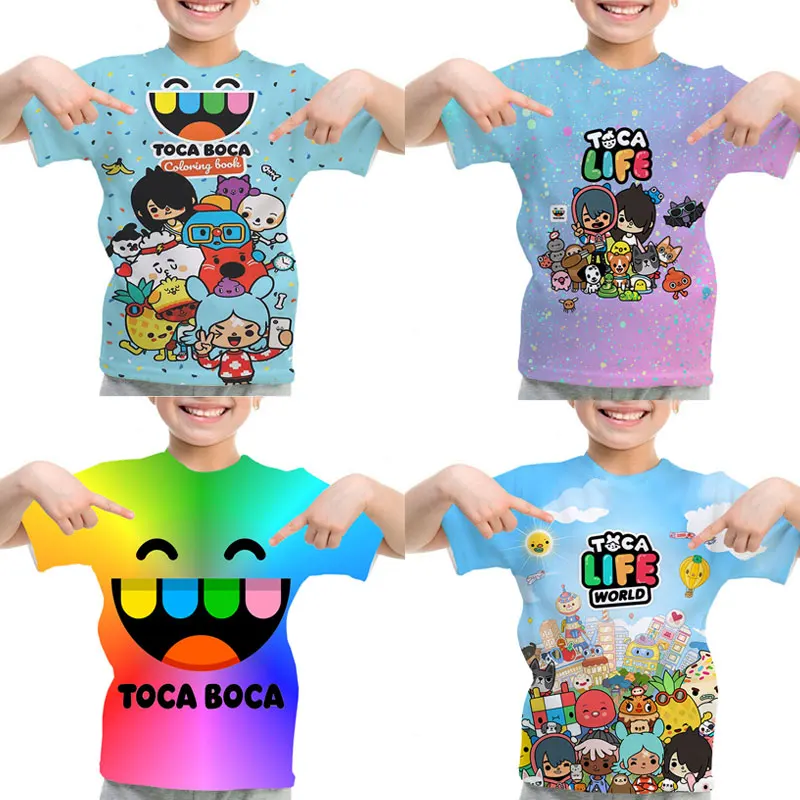 Toca Life World Print T Shirt Boys Girls Teens Tee Shirts Camiseta Children Cute Cartoon Anime T-shirts Summer Kids Clothes
Toca Life World Print T Shirt Boys Girls Teens Tee Shirts Camiseta Children Cute Cartoon Anime T-shirts Summer Kids Clothes