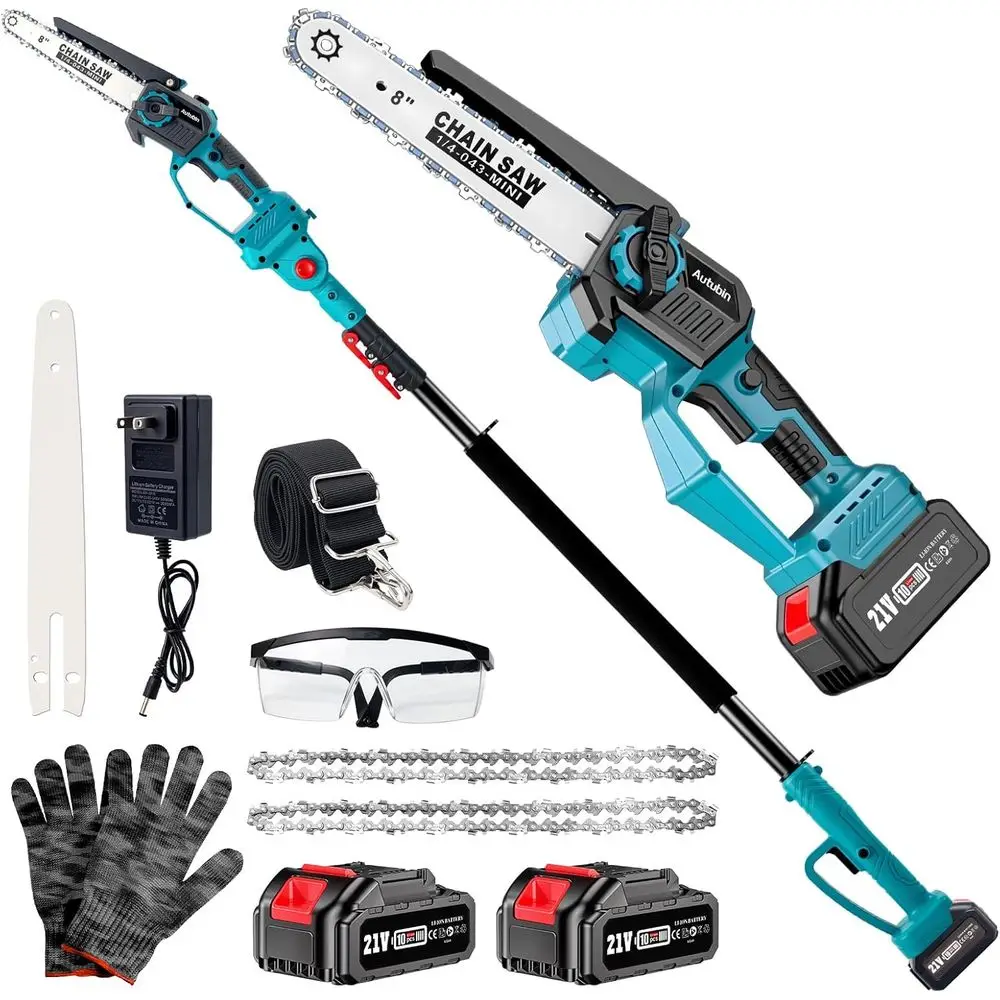 2-in-1 CordlPole Saw & 8'' Mini Chainsaw with Extension Pole or Tree Branches, Electric Handheld Chain Saw with 2×21V 4.0Ah Rech
2-in-1 CordlPole Saw & 8'' Mini Chainsaw with Extension Pole or Tree Branches, Electric Handheld Chain Saw with 2×21V 4.0Ah Rech
