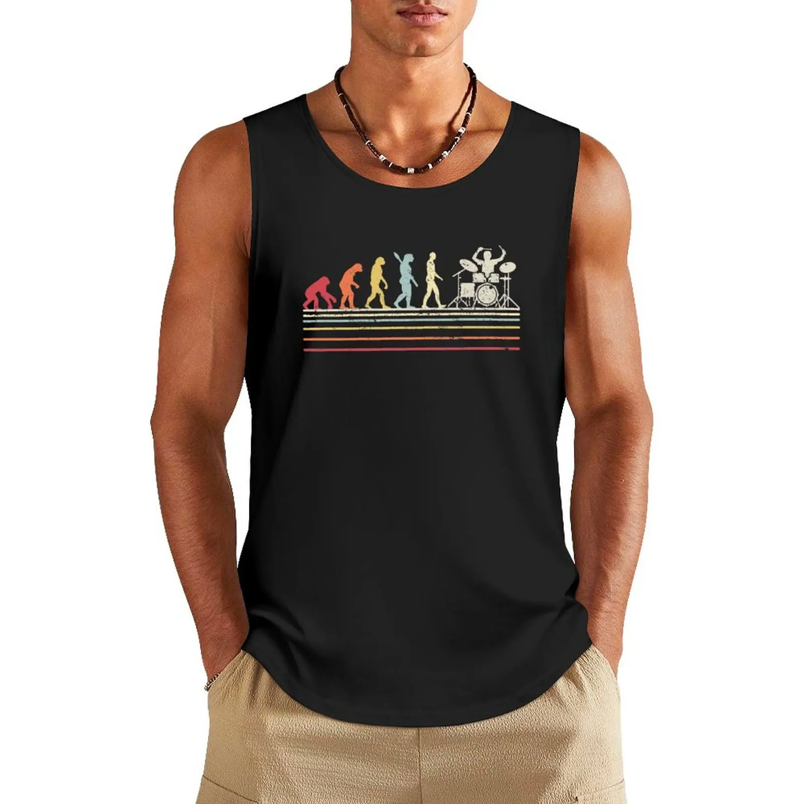 Funny Drummer Graphic. Retro Vintage Evolution Of Man Print Tank Top anime clothes Sports clothing
Funny Drummer Graphic. Retro Vintage Evolution Of Man Print Tank Top anime clothes Sports clothing