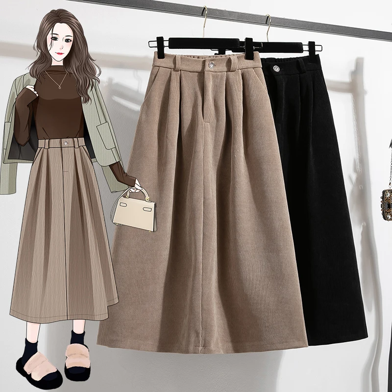 Retro Corduroy A-Line Skirt High Waist Hip Concealing Umbrella Skirt Mid-Length Loose Weight-Loss Illusion Autumn Winter
Retro Corduroy A-Line Skirt High Waist Hip Concealing Umbrella Skirt Mid-Length Loose Weight-Loss Illusion Autumn Winter
