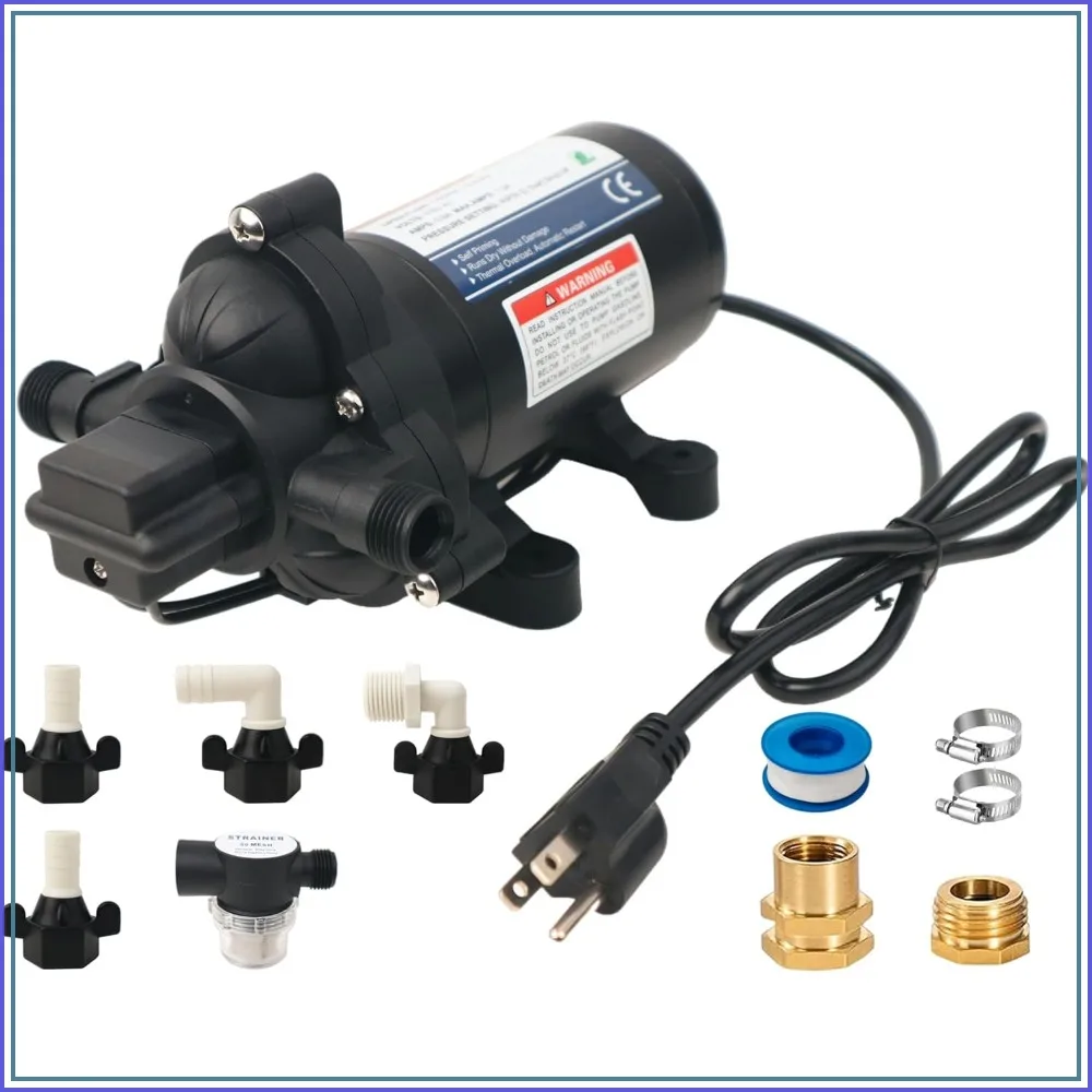 Automatic On-Demand Diaphragm Pump 115Vac, 4.0GPM, 45PSI for RV, Marine, Garden, Kitchen
Automatic On-Demand Diaphragm Pump 115Vac, 4.0GPM, 45PSI for RV, Marine, Garden, Kitchen