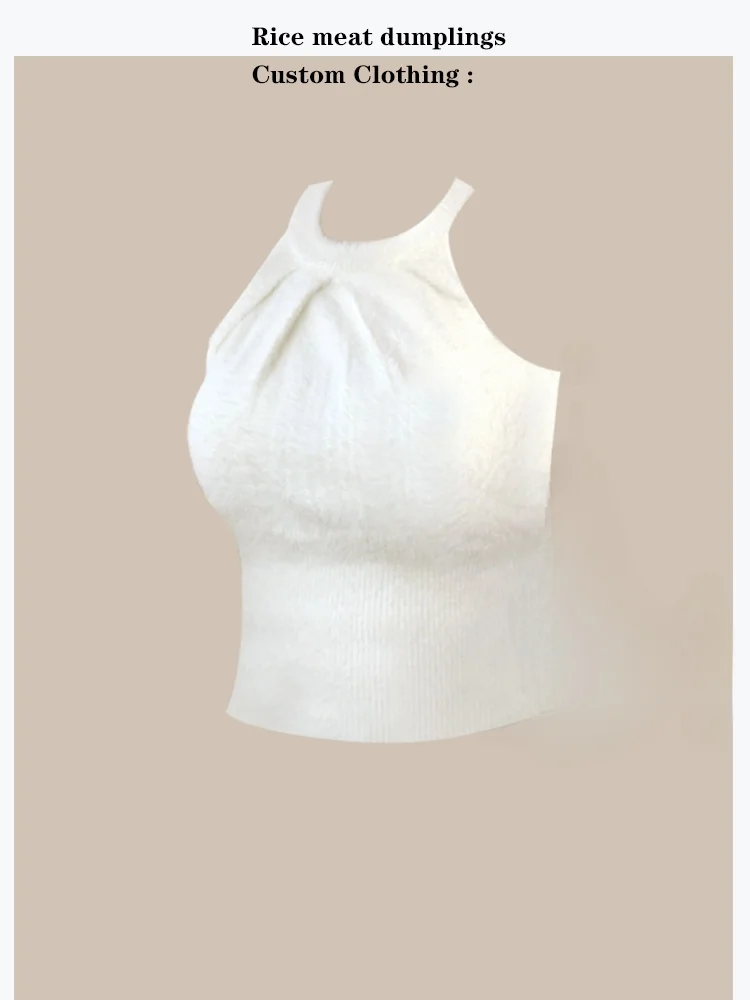 Pure Emotion Small Lady Gentle Korean Women Sensual Pure Desire Slim Fit Hanging Neck Mink Vest Strap Top Short Knitted
Pure Emotion Small Lady Gentle Korean Women Sensual Pure Desire Slim Fit Hanging Neck Mink Vest Strap Top Short Knitted
