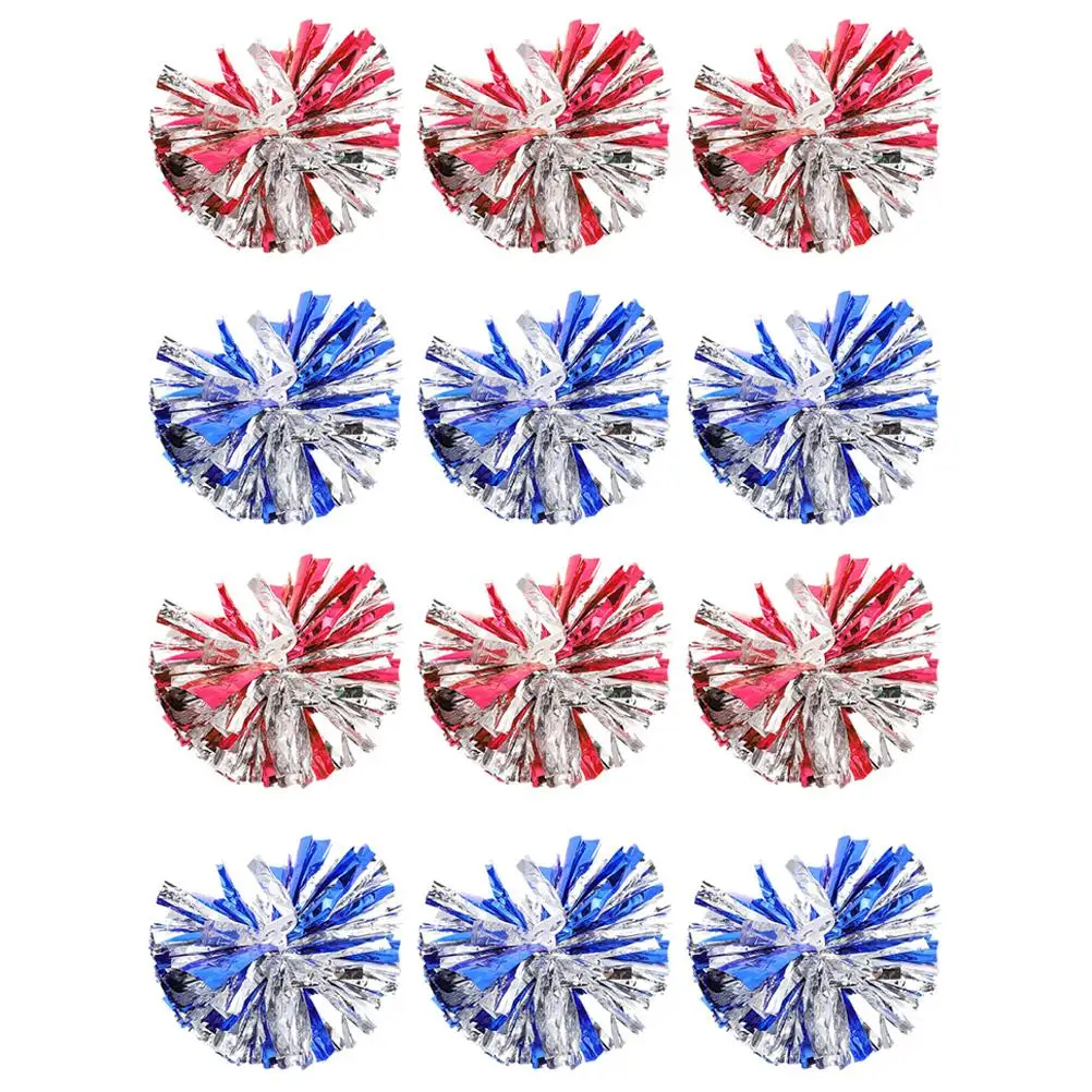 12 Pcs 30cm Blue Silver Red Cheerleading Pom Poms Reusable Durable Performance Props Dance Competition Spirit
12 Pcs 30cm Blue Silver Red Cheerleading Pom Poms Reusable Durable Performance Props Dance Competition Spirit