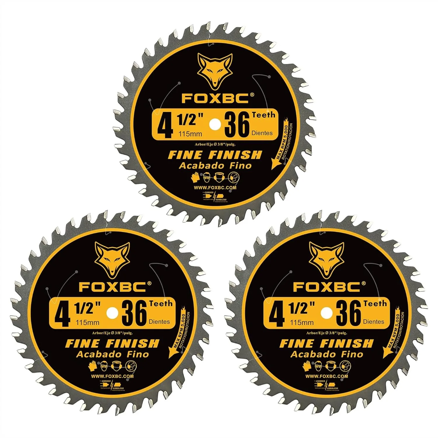 4-1/2 Inch Trim Circular Saw Blade 36 Tooth Fine Finish Wood Cutting, 3/8-Inch Arbor, 3 Pack for Smooth Cuts
4-1/2 Inch Trim Circular Saw Blade 36 Tooth Fine Finish Wood Cutting, 3/8-Inch Arbor, 3 Pack for Smooth Cuts