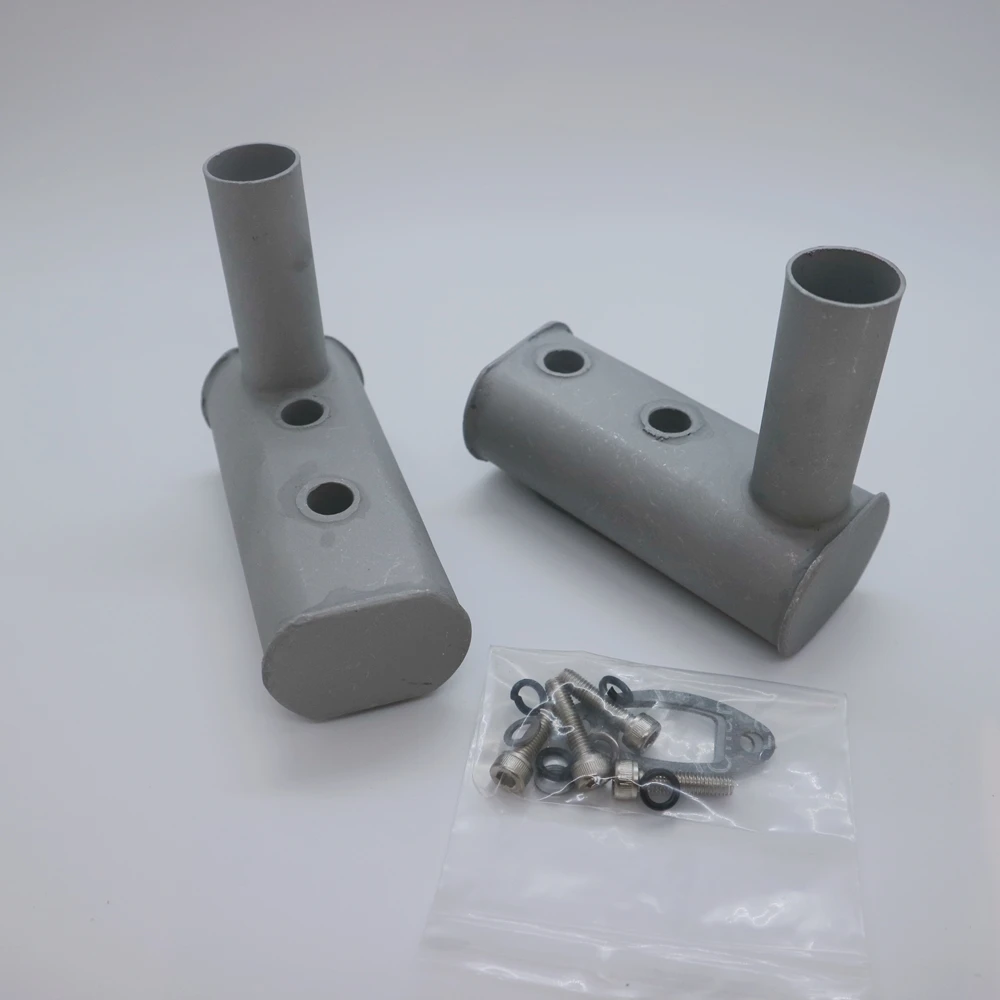 Оригинальные запчасти RCGF! Модернизированная выхлопная труба для двухцилиндрового бензинового двигателя RCGF 60cc 60CCT 70cc 70CCT и GP70