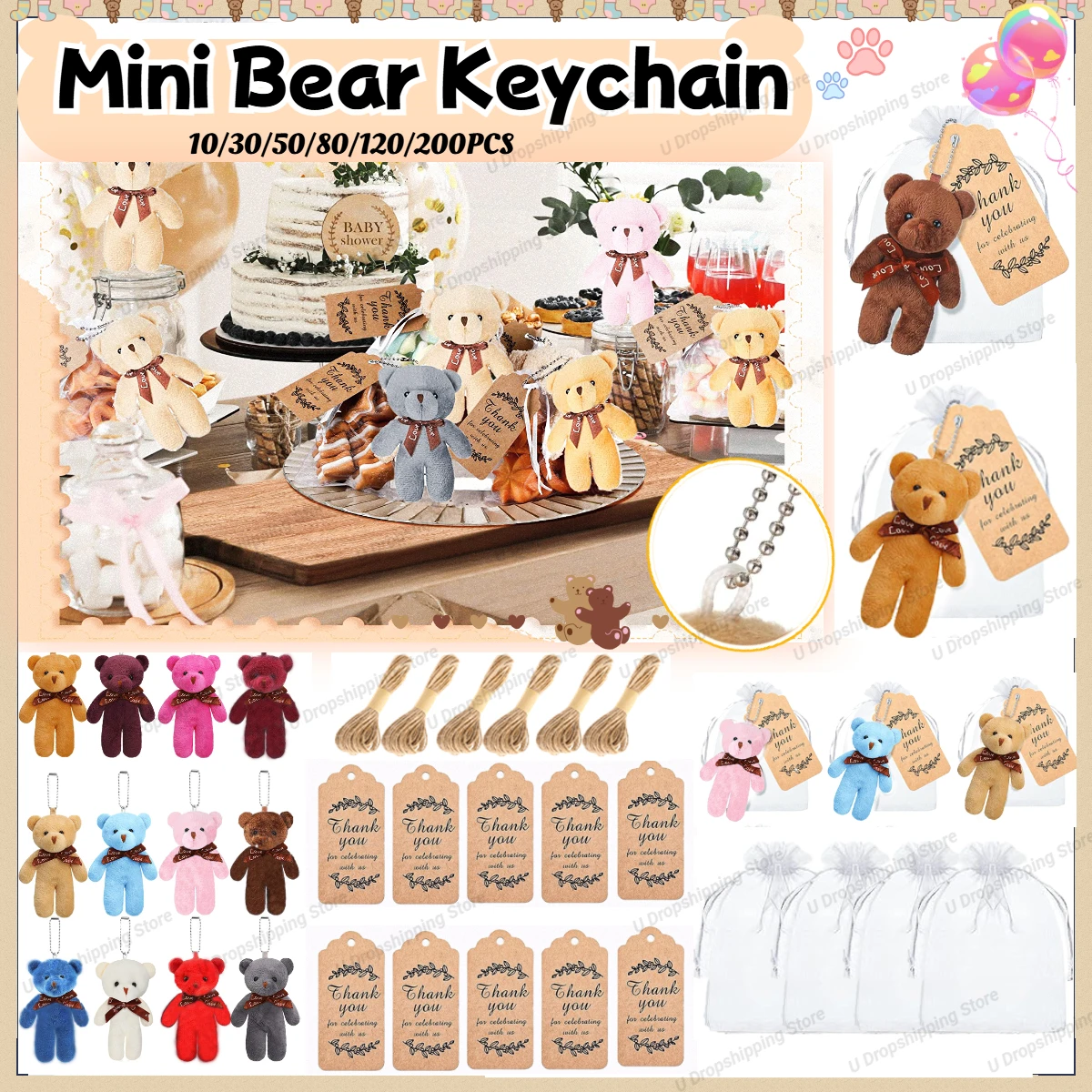30-200 шт. мини-мишек Тедди оптом, брелоки, подарки для гостей на день рождения, свадьбу, украшение для дома, подарки на бэби-шауэр
30-200 шт. мини-мишек Тедди оптом, брелоки, подарки для гостей на день рождения, свадьбу, украшение для дома, подарки на бэби-шауэр