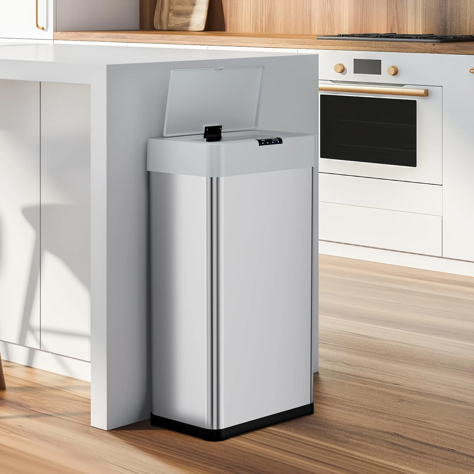 Sensor Trash Can, Touchless Motion Sensor Trash Bin, Smart Automatic Garbage Can with Soft-Close Lid, Bag Retainer Ring And Disp
Sensor Trash Can, Touchless Motion Sensor Trash Bin, Smart Automatic Garbage Can with Soft-Close Lid, Bag Retainer Ring And Disp