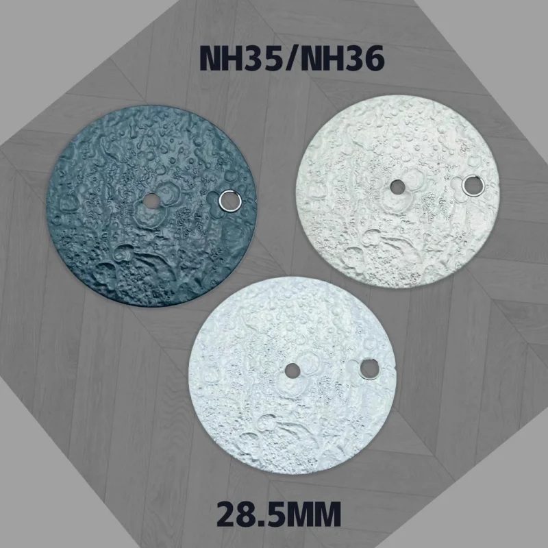 New NH35 watch dial 28.5mm, moon dial 3D texture mechanical watch modification parts, compatible with NH35/NH36 movements
New NH35 watch dial 28.5mm, moon dial 3D texture mechanical watch modification parts, compatible with NH35/NH36 movements