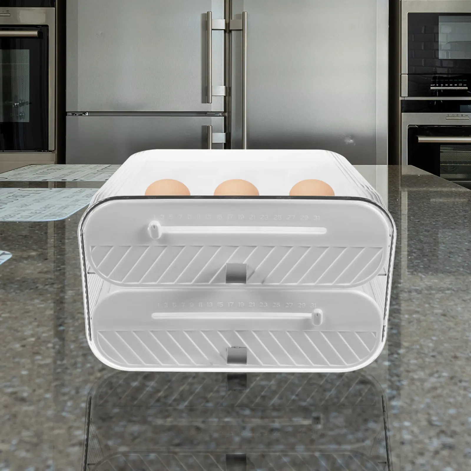 2-Layer Egg Storage Box for Refrigerator Reusable Bpa-Free Food-Grade Plastic Egg Holder Organizer Tray Compact Space-Saving
2-Layer Egg Storage Box for Refrigerator Reusable Bpa-Free Food-Grade Plastic Egg Holder Organizer Tray Compact Space-Saving