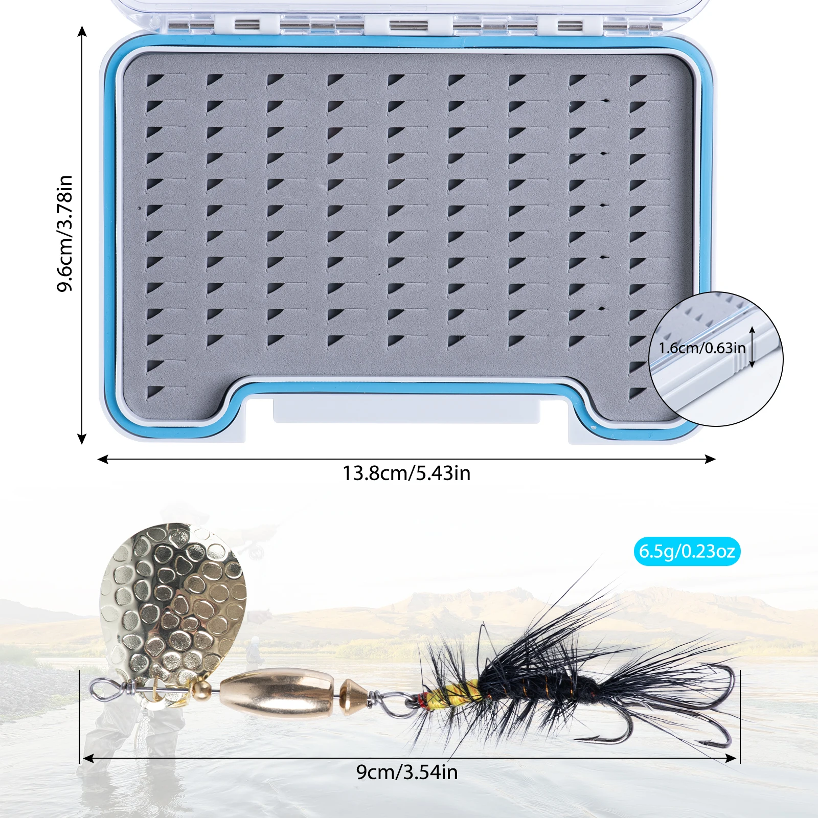 Goture 5Pcs Spinner Fly Fishing Lures 6.5g Hand-Tied Flies with Waterproof Box for Trout Bass Salmon Fishing Tackle
Goture 5Pcs Spinner Fly Fishing Lures 6.5g Hand-Tied Flies with Waterproof Box for Trout Bass Salmon Fishing Tackle
