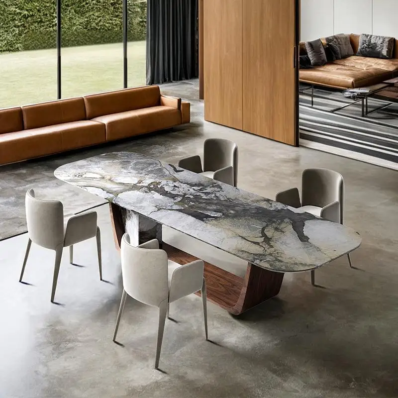 «Итальянский минималистичный обеденный стол — столешница из натурального мрамора с основанием из орехового дерева, экологически чистый роскошный дизайнерский стол ENF на заказ»
«Итальянский минималистичный обеденный стол — столешница из натурального мрамора с основанием из орехового дерева, экологически чистый роскошный дизайнерский стол ENF на заказ»