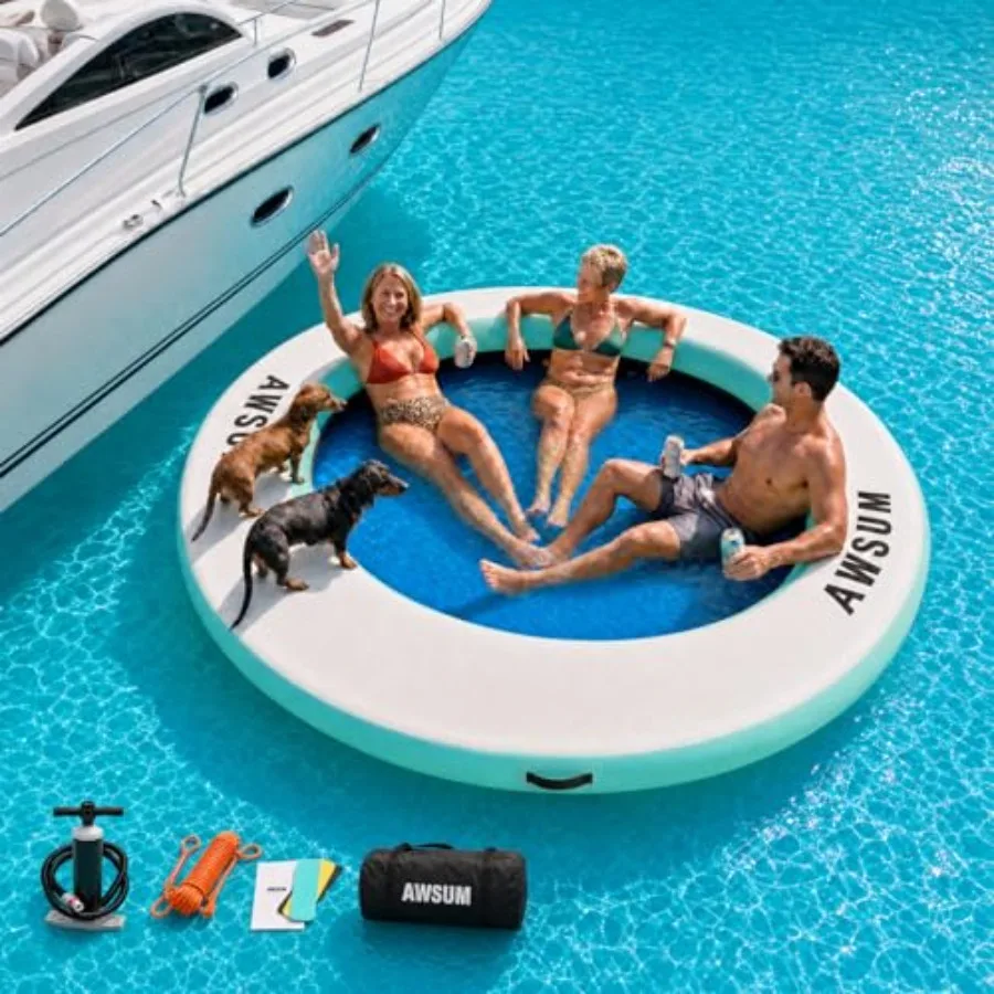 Water Hammock, Inflatable Round Floating Ring with Breathable Mesh Heavy-Duty Circle Float for Adults Pool Lake River Beach Rel
Water Hammock, Inflatable Round Floating Ring with Breathable Mesh Heavy-Duty Circle Float for Adults Pool Lake River Beach Rel