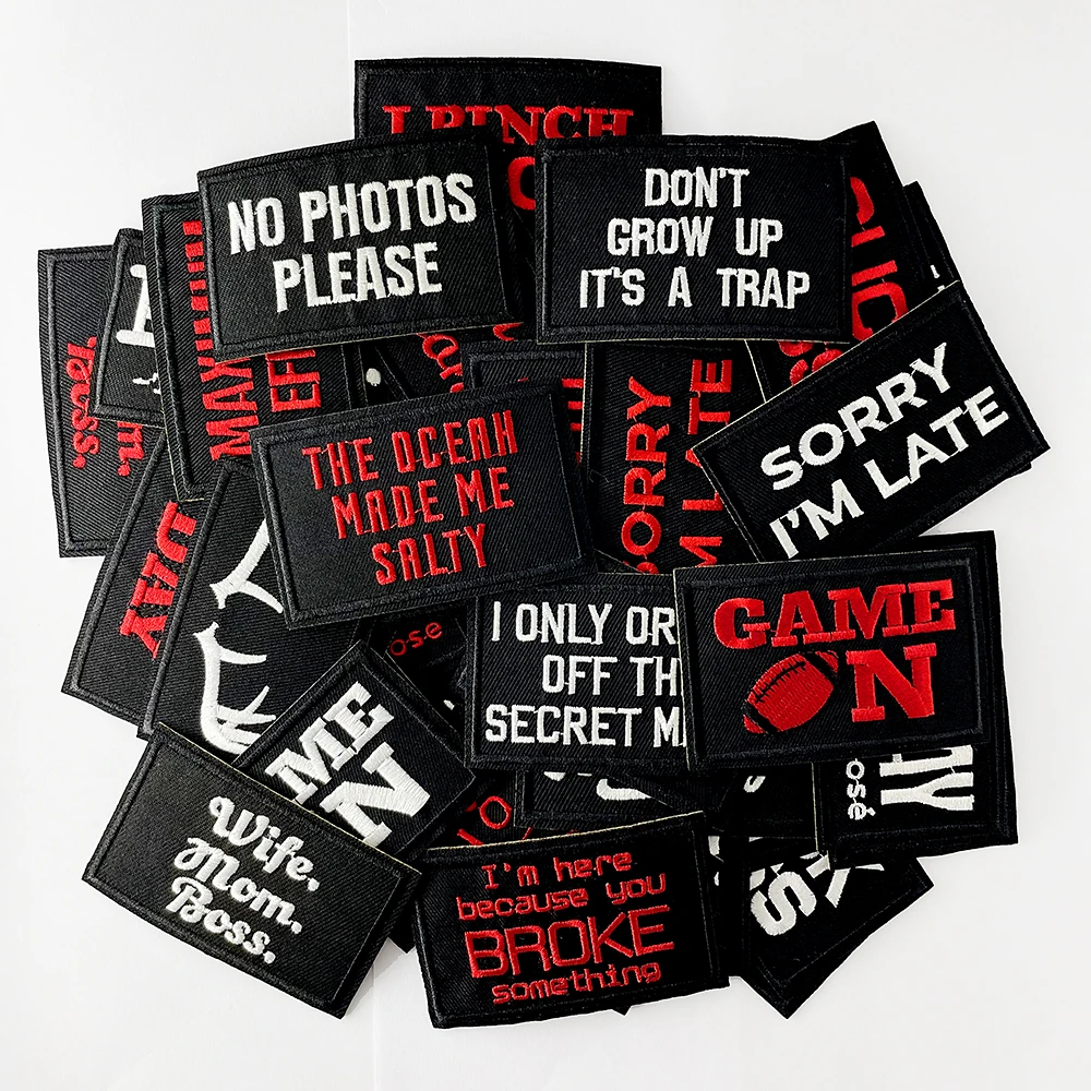 46Pcs/Lot White Red Black Background Iron on Patches Cloth Embroidered Applique Clothes Accessories Repair Hole Stickers Patch
46Pcs/Lot White Red Black Background Iron on Patches Cloth Embroidered Applique Clothes Accessories Repair Hole Stickers Patch