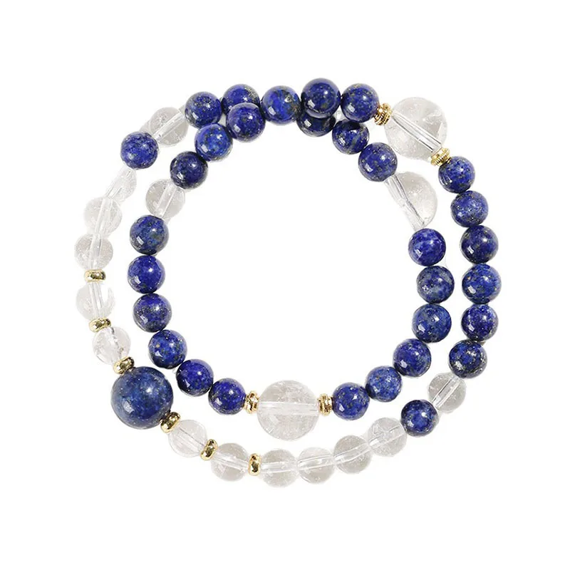 Natural Lapis Lazuli & White Phantom Crystal Double-layer Bracelet: Chinese-style Light Luxury Women's Jewelry Gift
Natural Lapis Lazuli & White Phantom Crystal Double-layer Bracelet: Chinese-style Light Luxury Women's Jewelry Gift