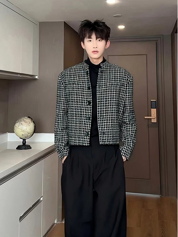 Мужской шерстяной пиджак в клетку с подплечниками, укороченный, молодежный, модный, на молнии, весенний, в стиле «маленький френч»
Мужской шерстяной пиджак в клетку с подплечниками, укороченный, молодежный, модный, на молнии, весенний, в стиле «маленький френч»