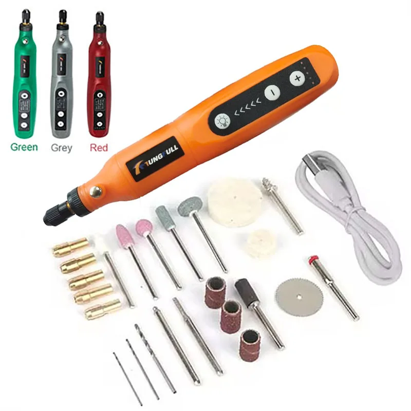 Беспроводная USB-дрель, перезаряжаемая полировальная машина, гравировальный инструмент «сделай сам», мини-шлифовальный станок Dremel, 5-скоростная регулируемая дрель
Беспроводная USB-дрель, перезаряжаемая полировальная машина, гравировальный инструмент «сделай сам», мини-шлифовальный станок Dremel, 5-скоростная регулируемая дрель