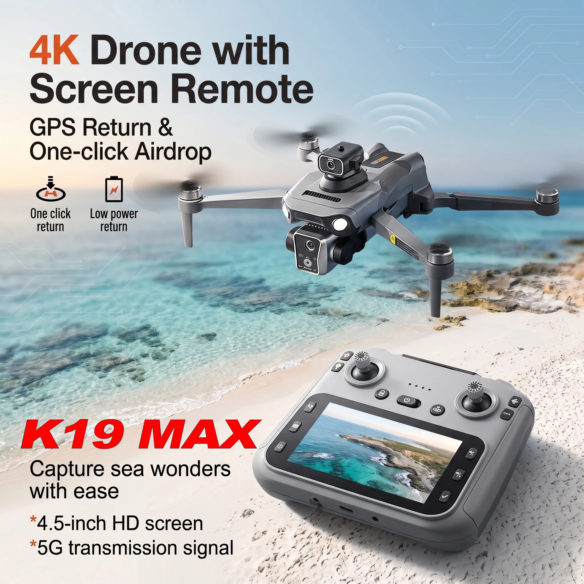 2026 NEW K19 MAX RC Drone Fishing Air Drone Automatic Turnaround 5G Screen Obstacle Avoidance Drone Professional Camera FPV Dron
2026 NEW K19 MAX RC Drone Fishing Air Drone Automatic Turnaround 5G Screen Obstacle Avoidance Drone Professional Camera FPV Dron