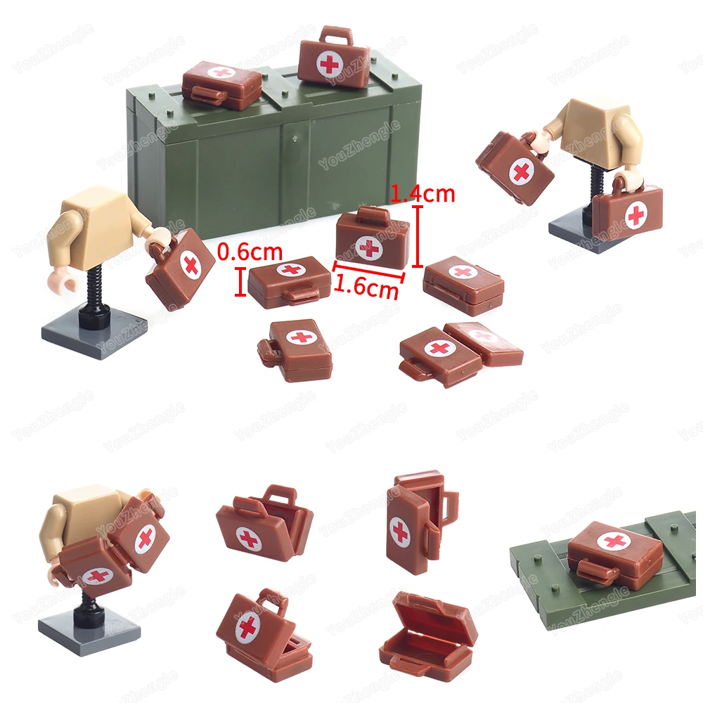 Brown Treatment Box Building Block Assembly MOC Military WW2 figures Equipment Suitcase Parts Scene Model Children Gift Boy Toys
Brown Treatment Box Building Block Assembly MOC Military WW2 figures Equipment Suitcase Parts Scene Model Children Gift Boy Toys