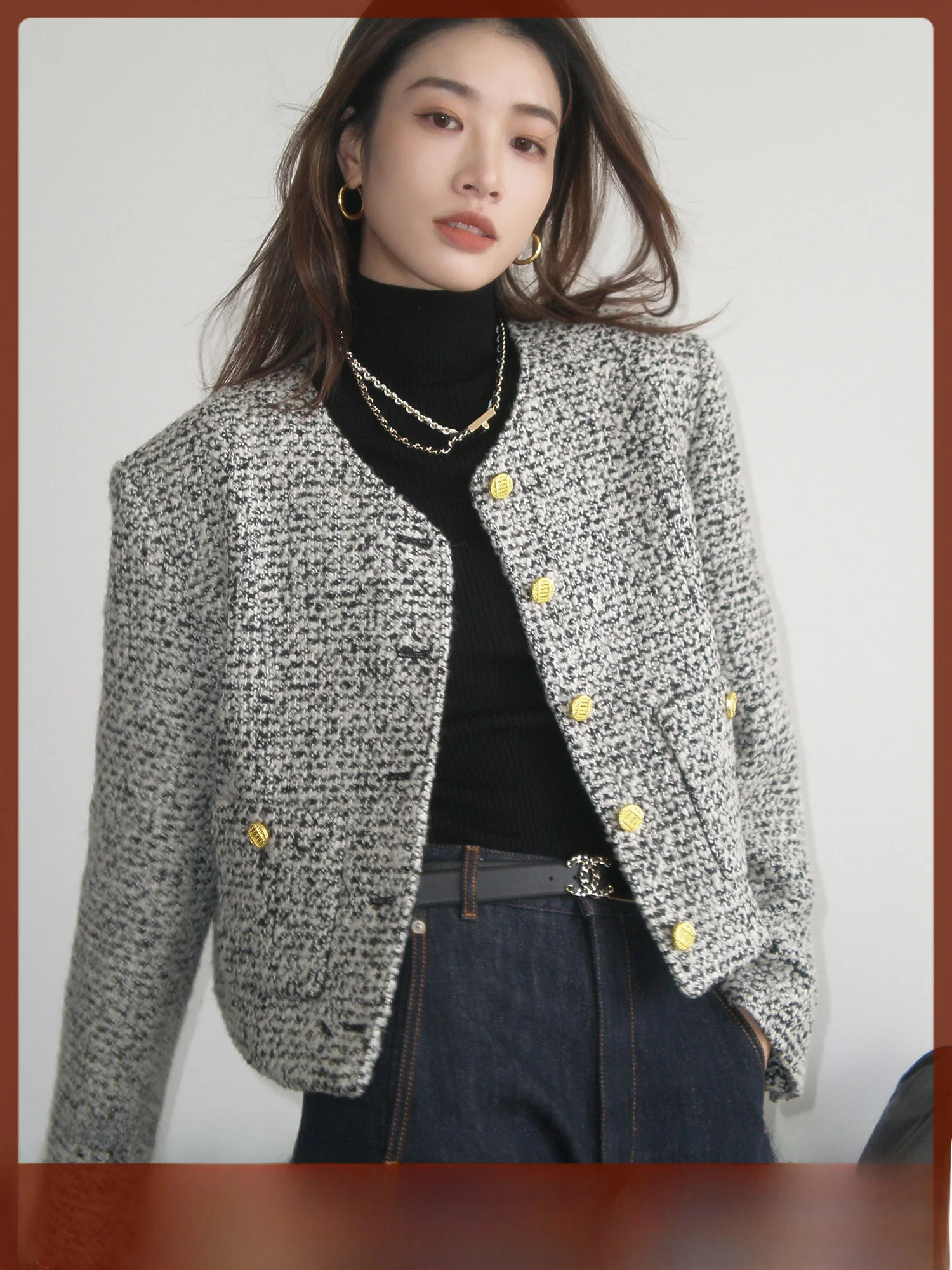 Mali Studios Faionable Boxy Jaet Circular Yarn Wool Blend Long Sve round Ne Coat Straight Cut Ele Winter Outerwear
Mali Studios Faionable Boxy Jaet Circular Yarn Wool Blend Long Sve round Ne Coat Straight Cut Ele Winter Outerwear