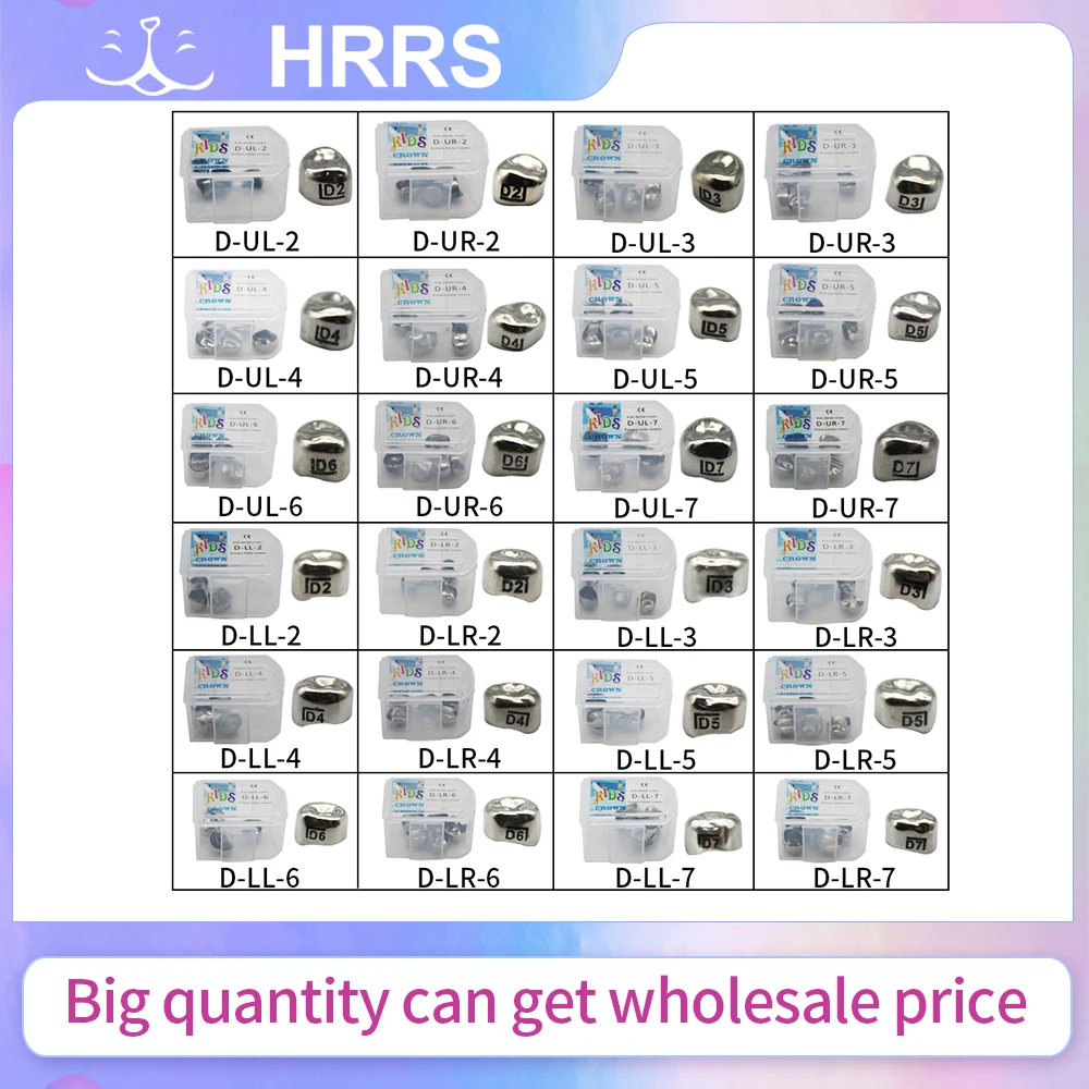 5Pcs/Box Dental Kids Crown Primary Molar Crown Preformed Stainless Steel Metal Crown
5Pcs/Box Dental Kids Crown Primary Molar Crown Preformed Stainless Steel Metal Crown