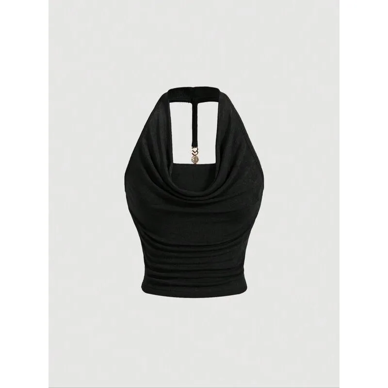 Halter Neck Crop Top Women's Sleeveless Vest Show Belly Cross-Border No Chest Pad Other Material 100% Spring 2026
Halter Neck Crop Top Women's Sleeveless Vest Show Belly Cross-Border No Chest Pad Other Material 100% Spring 2026