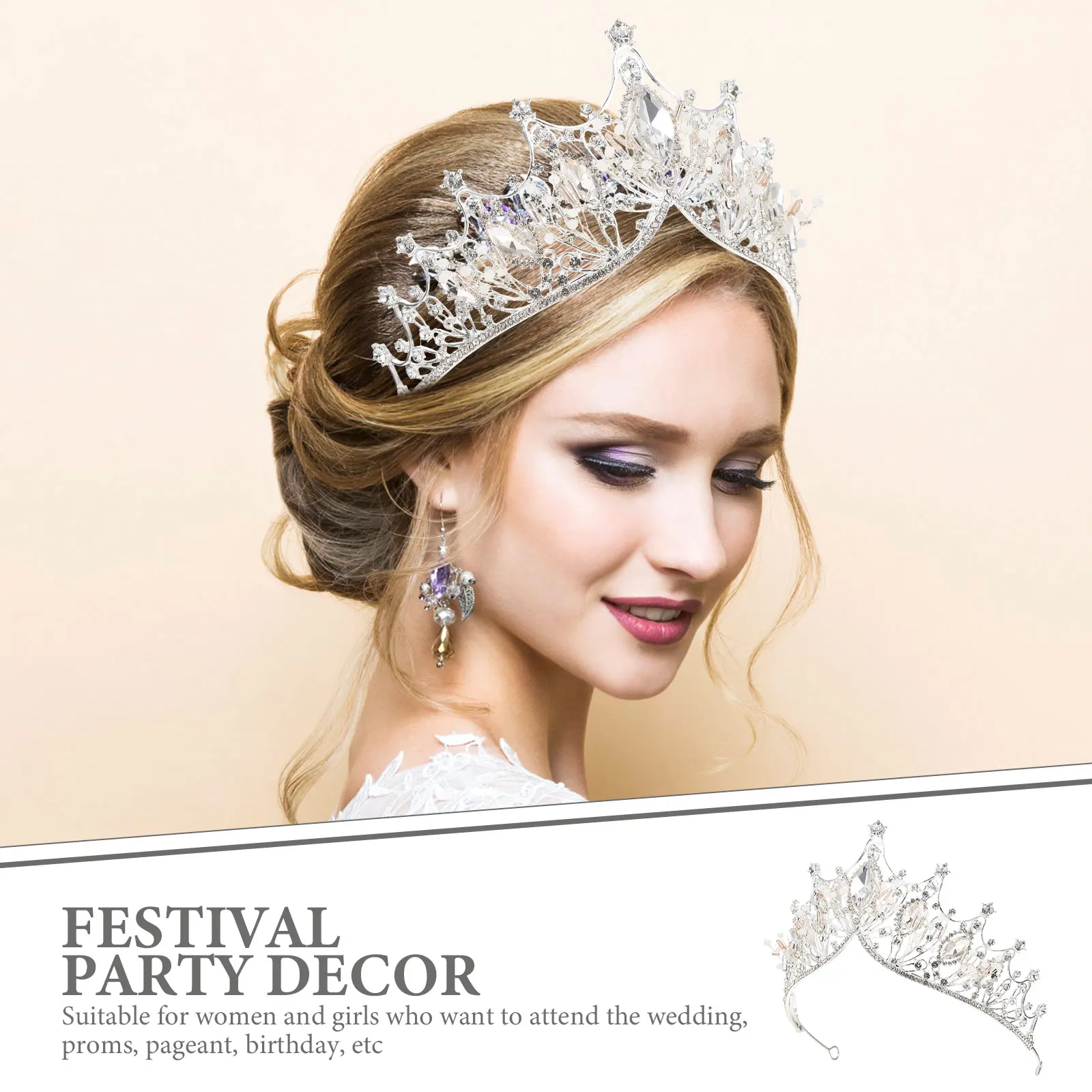 Bridal Crown Hair Accessory Princess Headpiece Wreath Wedding Banquet Rhinestone Design Headdress
Bridal Crown Hair Accessory Princess Headpiece Wreath Wedding Banquet Rhinestone Design Headdress