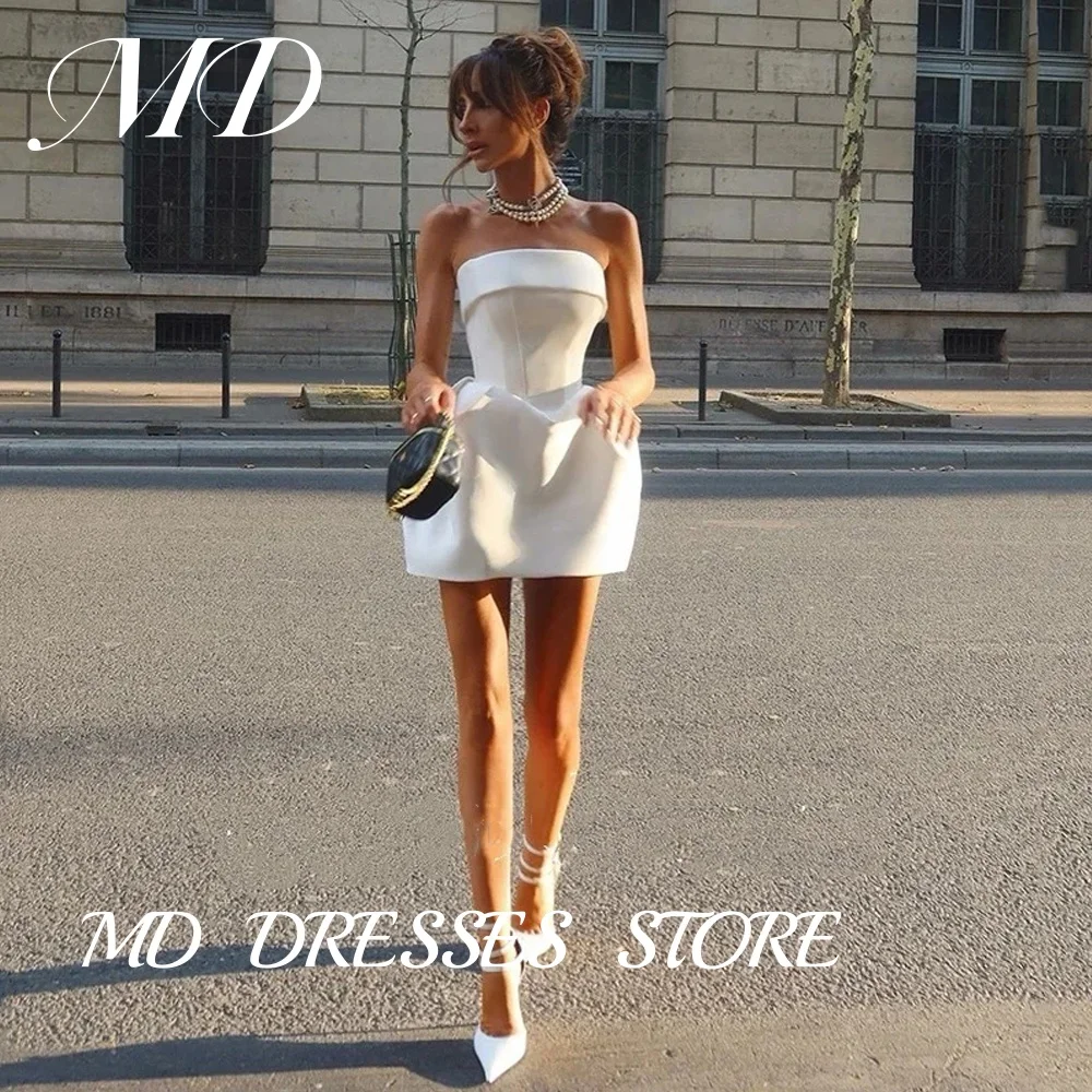 MD Modern Strapless Mini Short Wedding Party Dress Puff Dress Sleeveless Satin Formal Occasion Vestido De Noiva Customized 2025
MD Modern Strapless Mini Short Wedding Party Dress Puff Dress Sleeveless Satin Formal Occasion Vestido De Noiva Customized 2025